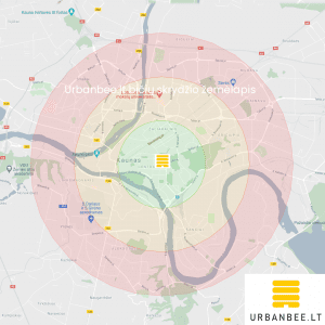 Miesto bitininkystė Kaune ir bičių skraidymo atstumas - Urbanbee.lt