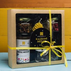 Medaus dovanų dėžutė su levandų arbata iš Urbanbee.lt bityno